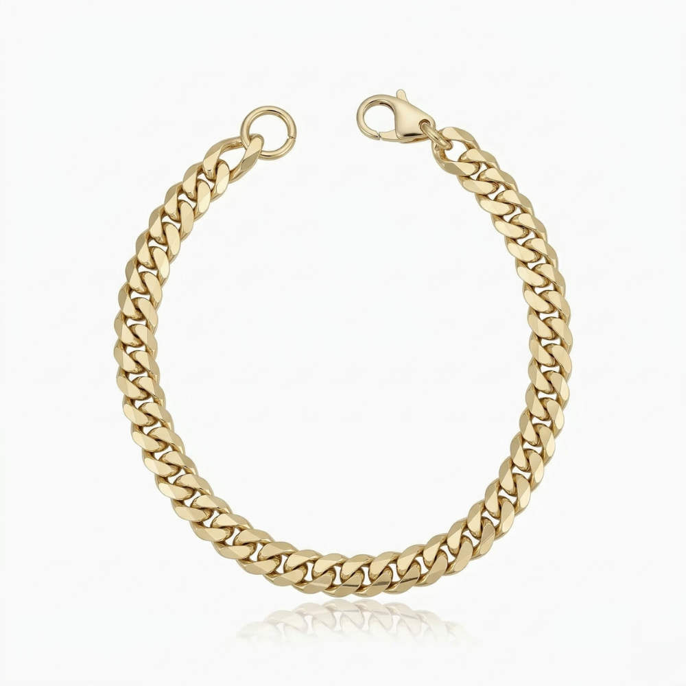 Estate Cuban Bracelet | White Gold
