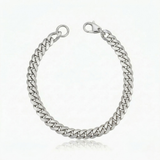 Estate Cuban Bracelet | White Gold
