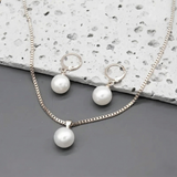 Golden Grace Pearl Jewellery Set | White Gold