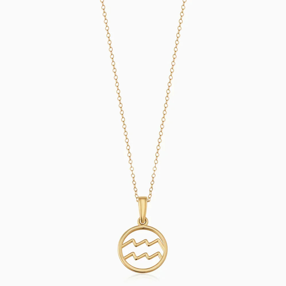 Zodiac sign necklace | White Gold