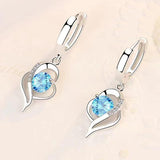 Eclipse Heart Drop Earrings | White Gold