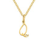 Heart Initial Necklace | Gold