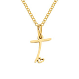 Heart Initial Necklace | Gold