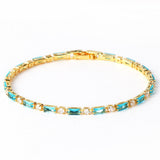 Natural Turquoise Stone Bracelet | Gold