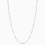 Corner Shop Box Necklace | White Gold