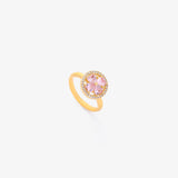 Pink Heart Bloom Spinning Ring | Gold