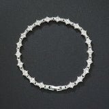 Classic Cluster Tennis Bracelet | White Gold
