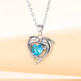 Oceanheart Twins Necklace | White Gold