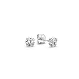 Moon Tear Stone Stud Earrings | White Gold