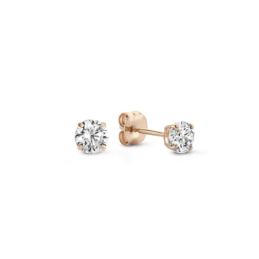 Moon Tear Stone Stud Earrings | Gold